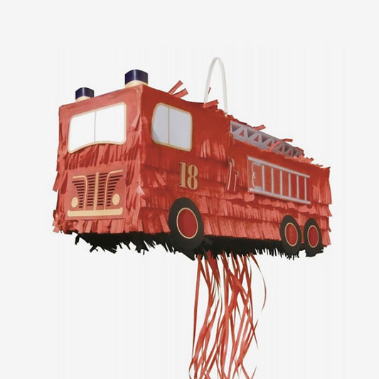 Pinata camion de pompier pour animation et déco anniversaire pompier