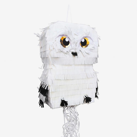 White owl pinata for child's birthday decoration