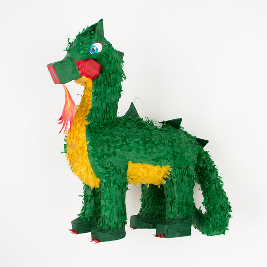 Piñata de cumpleaños de dragón para cumpleaños de niño con tema de caballero.