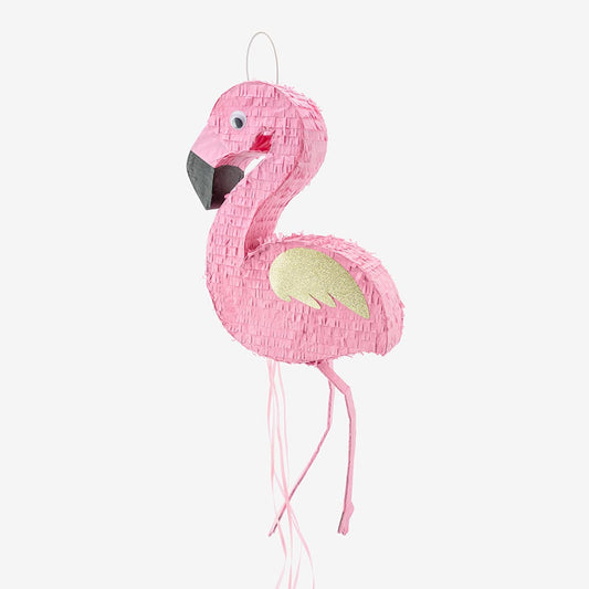 Child's birthday decoration: a small pink flamingo pinata