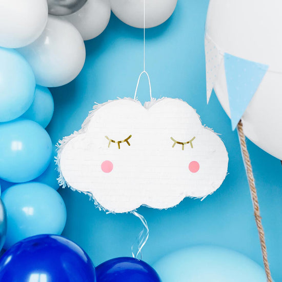 Décoration baby shower, anniversaire 1 an : pinata nuage kawaii