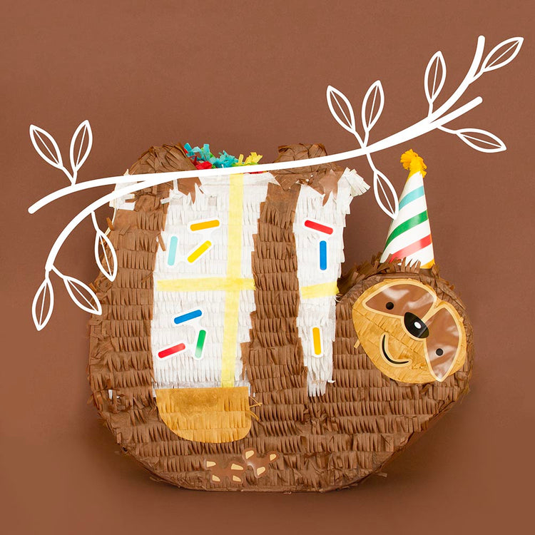 Pinata en forme de paresseux pour fête d'anniversaire d'enfant