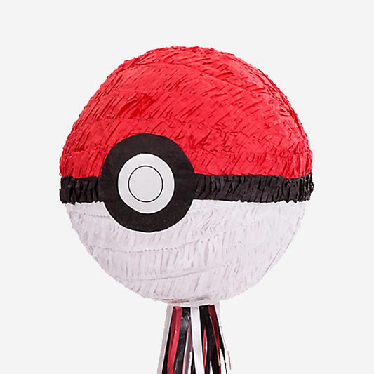 Piñata de pokebola para animación y decoración de cumpleaños de pokemon
