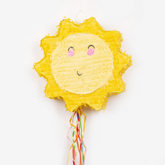 Idea fiesta cumpleaños infantil: piñata sol para rellenar y colgar
