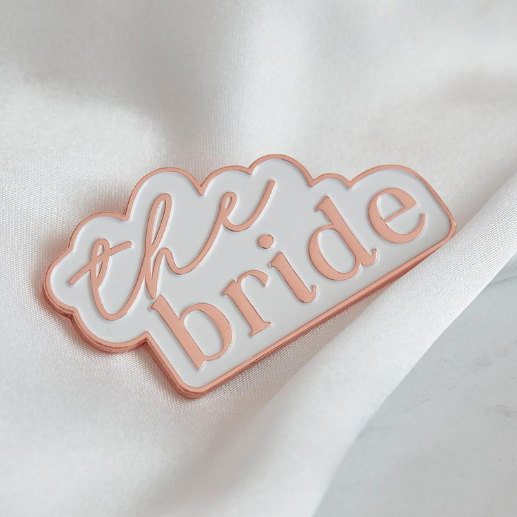 Pin's the bride blanco y oro rosa de ginger ray para evjf