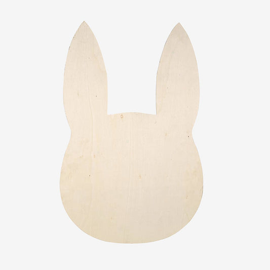 Wooden tray in the shape of a rabbit's head for Easter table decoration