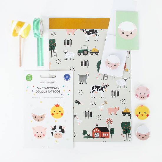 Kit pochette surprise pour anniversaire animaux de la ferme