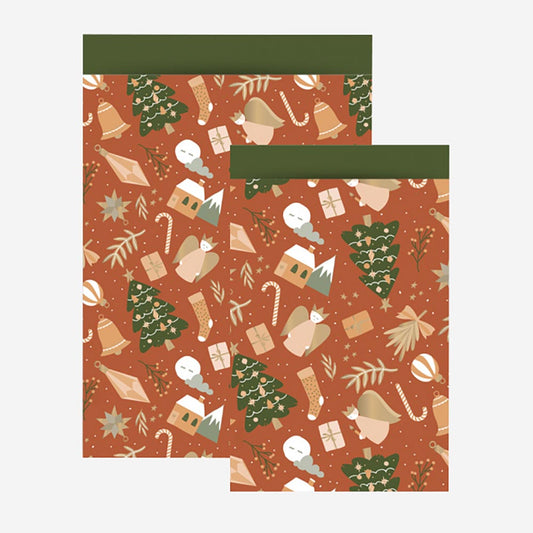 Bolsillo de papel navideño rojo para calendario de adviento casero