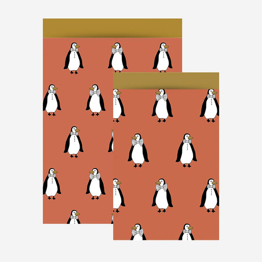 Pochette cadeau motif pingouin pour pochettes surprises et calendrier de l'avent