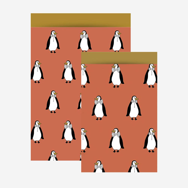 Bolsa de regalo con estampado de pingüinos para bolsas de golosinas y calendario de adviento