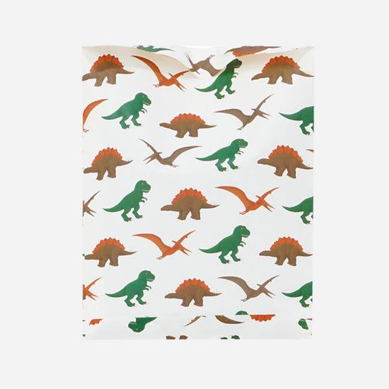 Anniversaire dinosaure : sacs papier pour faire des pochettes surprises