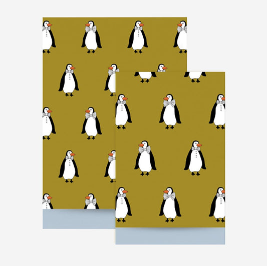Pochette en papier motif pingouin pour emballage cadeau original