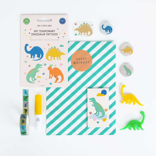 Kit de bolsa sorpresa de cumpleaños de dinosaurio para regalos de invitados