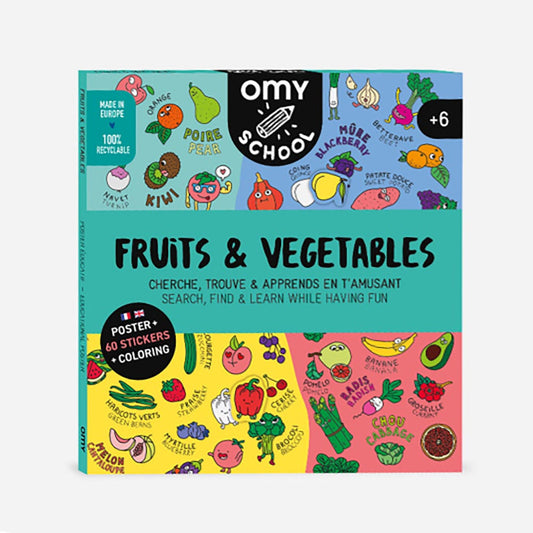 Poster géant OMY + stickers theme légumes - fabriqué en France