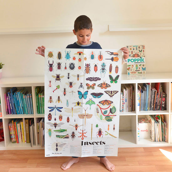 Poster géant 44 stickers d'insectes pour apprendre en s'amusant