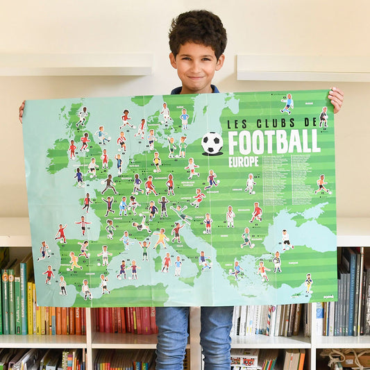 Poster éducatif football géographie apprendre en s'amusant