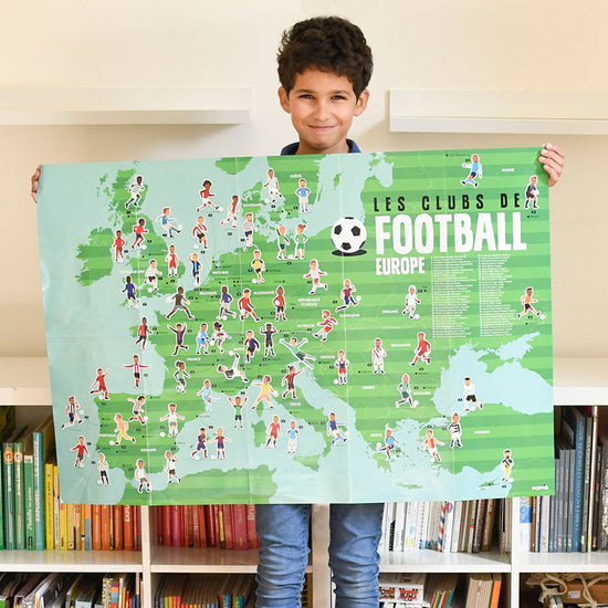 Geography football educational poster learning while having fun