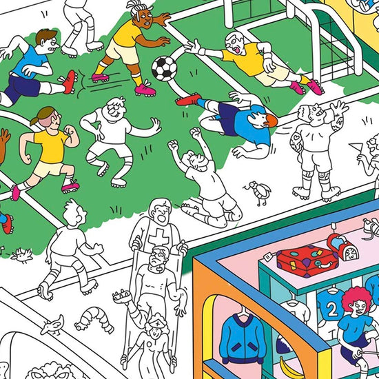 Poster géant à colorier foot, jeu idéal pour animation anniversaire foot