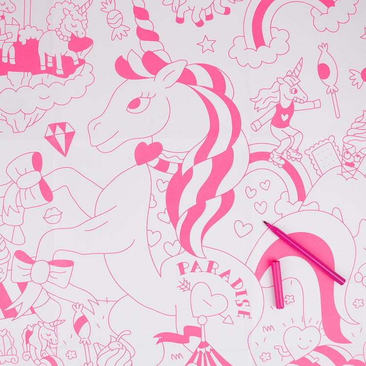 Poster géant à colorier licorne OMY - Cadeau enfant