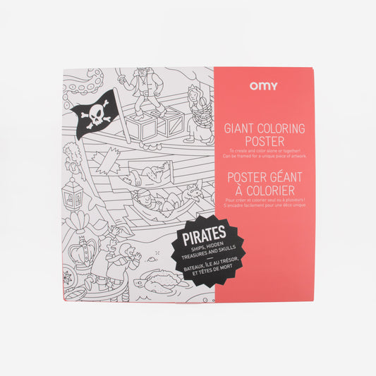 Children's activity: a giant pirate-themed OMY coloring poster
