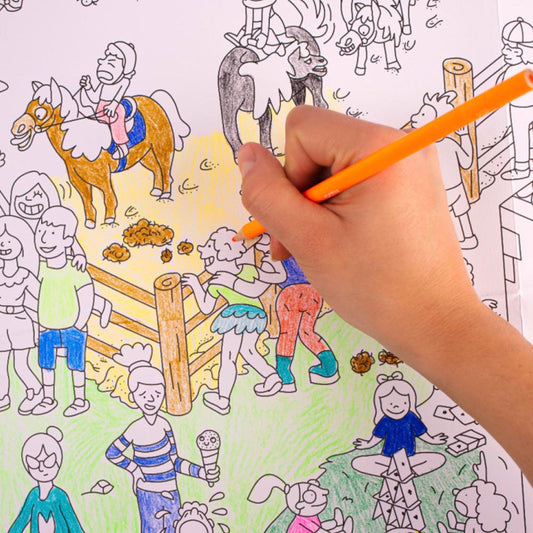 Regalo per bambini: poster da colorare club pony gigante