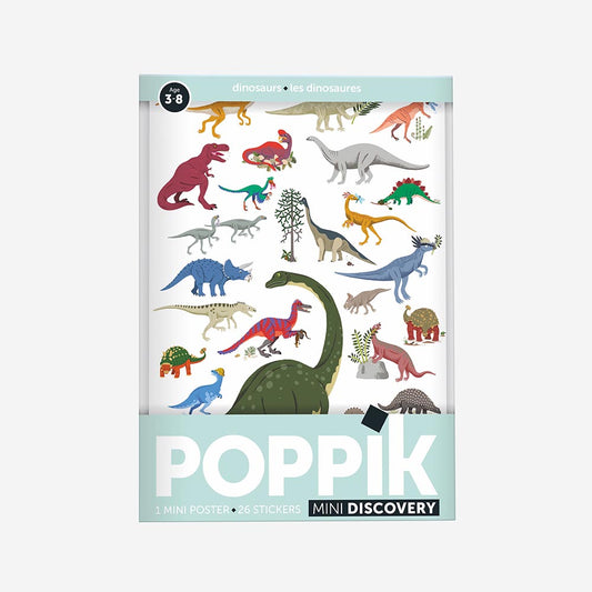 Poster créatif avec stickers dinosaures Poppik