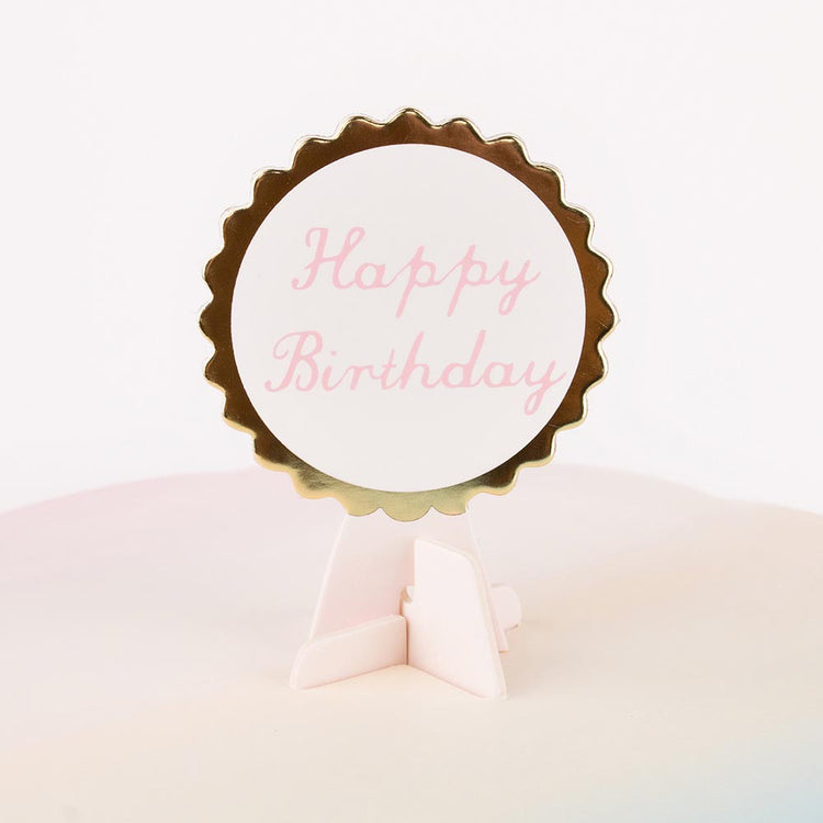 Detail of pastel 3 tier cake stand for all birthdays