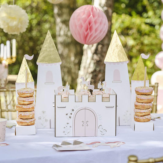 Soporte de pastel de castillo de princesa: decoración de mesa de cumpleaños