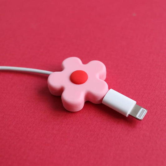 Cubierta de cable de flor rosa y roja para accesorios de teléfono para ofrecer