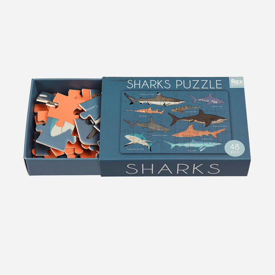 Puzzle sharks to offer for a shark birthday or for Christmas