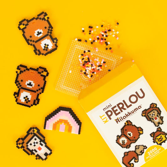 Laboratorio creativo per bambini: simpatico kit di perline magiche rilakkuma con orsetto