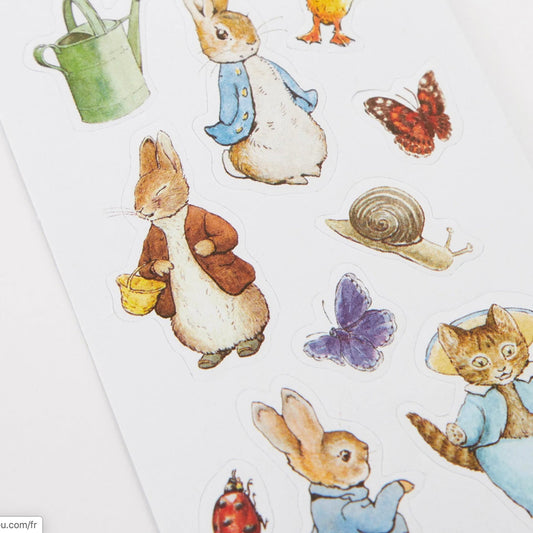Decoración de cumpleaños de Peter Rabbit: rollo de pegatinas de Peter Rabbit