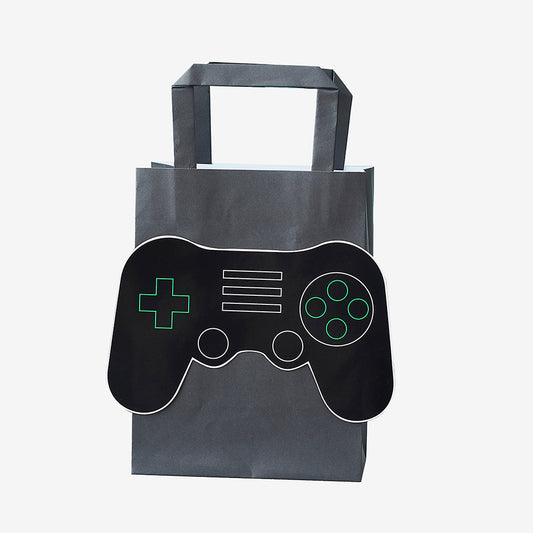 Bolsas de regalo negras con controlador de videojuegos para regalos geek