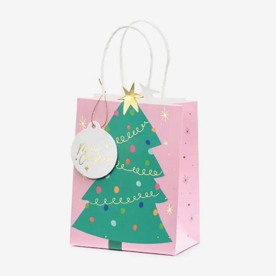 Idee emballage cadeau de noel facile : sac cadeau sapin de noel