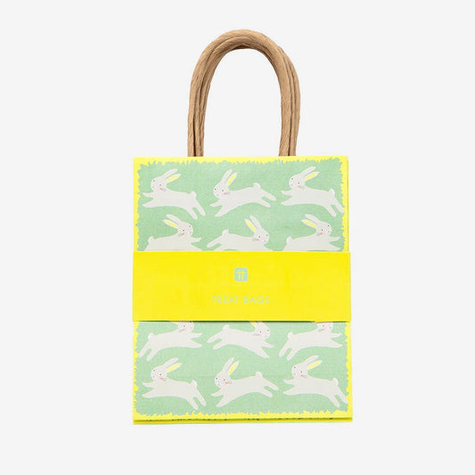 8 rabbit pattern gift bags for Easter themed gift wrapping