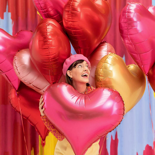 Grand ballon hélium coeur rouge pour décoration mariage chic
