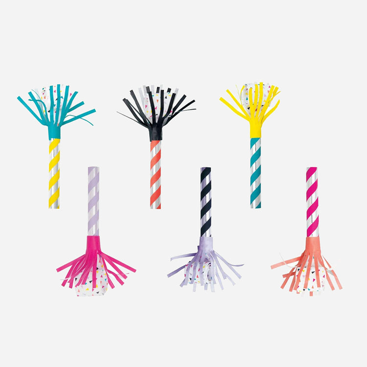 Sans-gênes colorés de fête d'anniversaire pour enfants avec franges