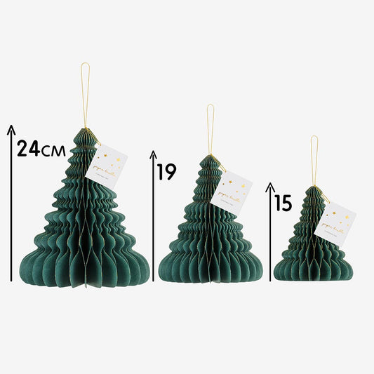 Árboles de Navidad de nido de abeja para la decoración de la mesa de Navidad o la decoración de la chimenea de Navidad