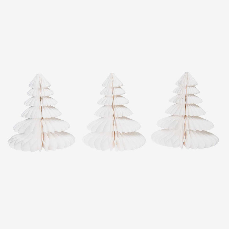 Sapin de noel nid d'abeilles blanc pour decoration de table reveillon