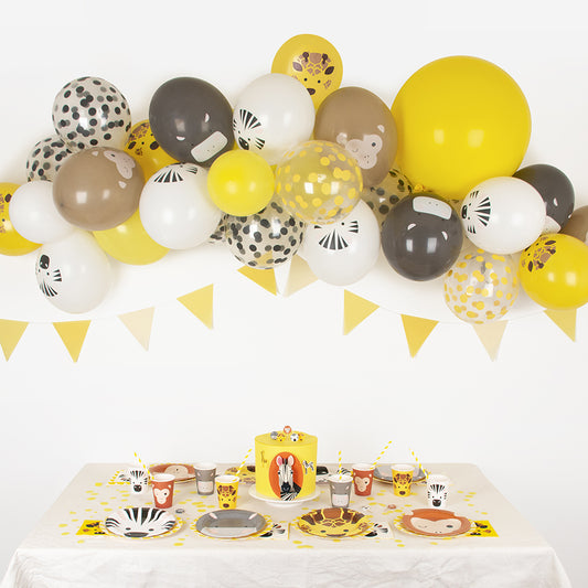 8 pequeños platos de papel de cebra para cumpleaños de niños con temática de safari
