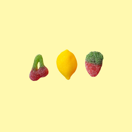 1 cubo de dulces de frutas dulces: limón, cereza y fresa My Little Day