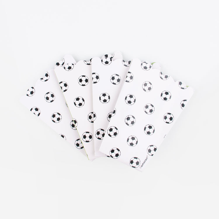 Pochettes en papier à popcorn pour anniversaire enfant thème football