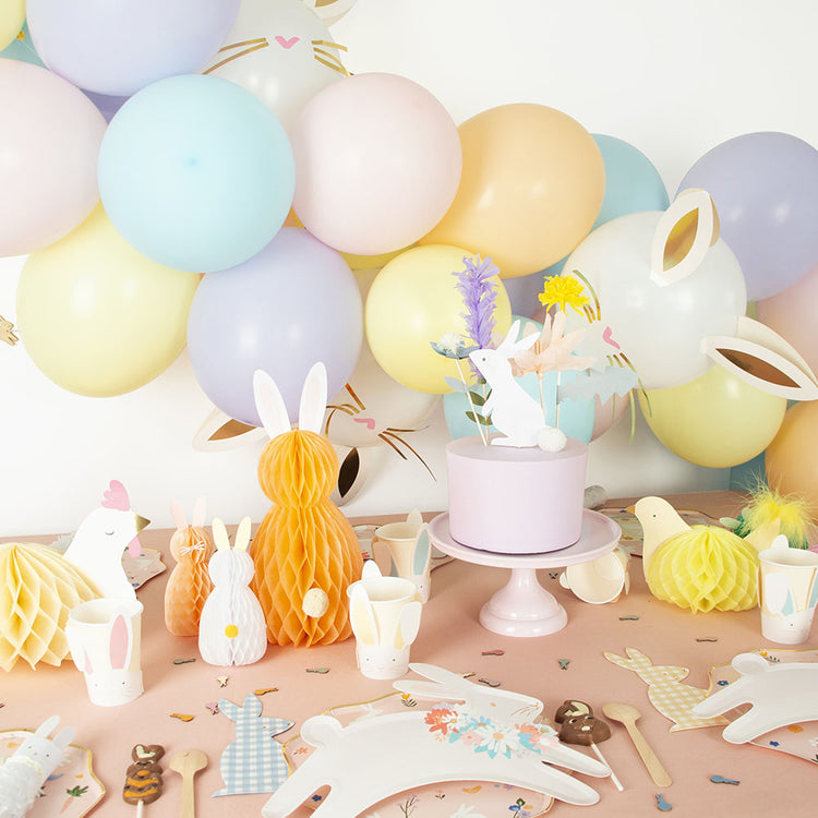 Decoration de Paques pastel guirlande pastel et deco lapin de Paques