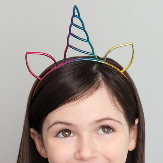 Accessoire anniversaire fille licorne : serre tête arc-en-ciel licorne