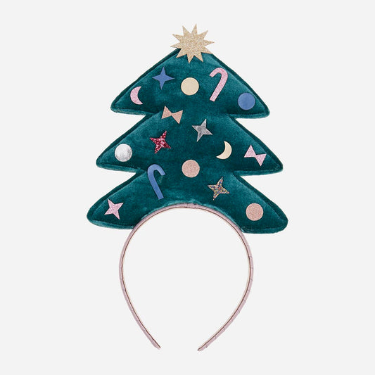 Accesorio para el pelo infantil original: Diadema de árbol de Navidad