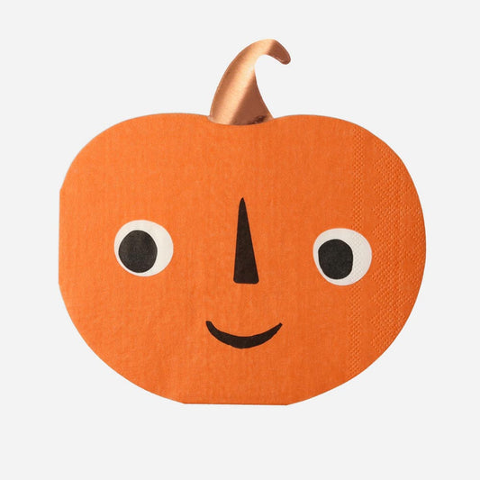 16 pumpkin napkins ideal for your children's Halloween table