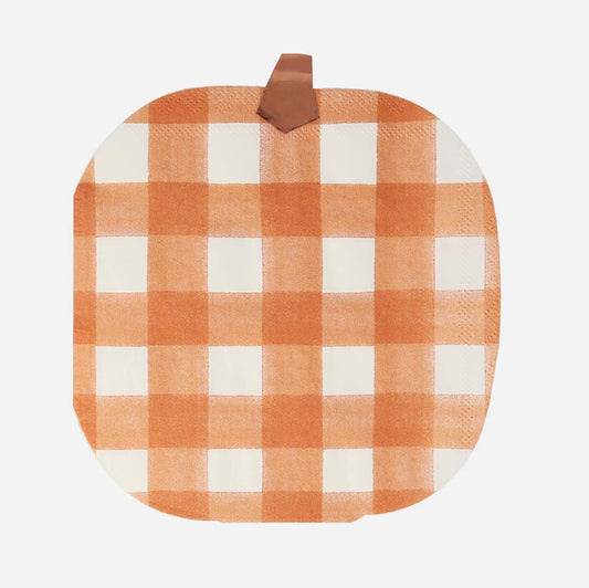 16 gingham pumpkin napkins ideal for your Halloween table