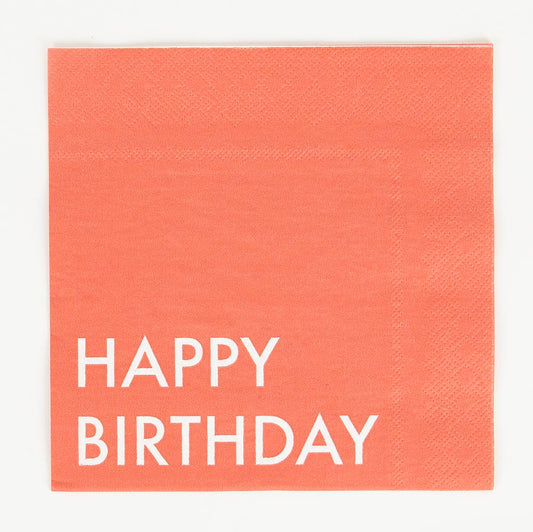 Red birthday napkins for adult or child birthday table