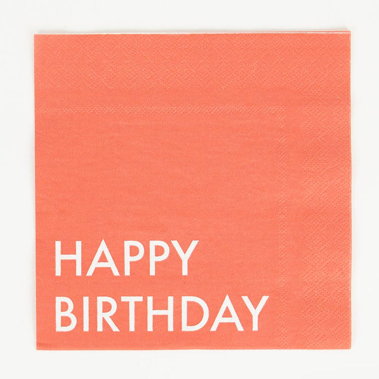 Red birthday napkins for adult or child birthday table