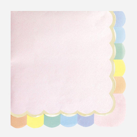 16 pink paper napkins for unicorn birthday party or girl's baby shower